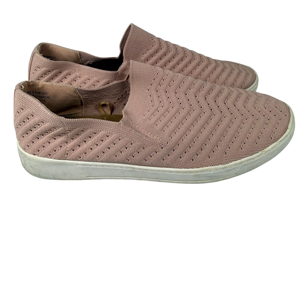 Sonoma Womens 11 Slip On Sneaker Mauve Pink Knit Chevron Casual Comfort Walking
